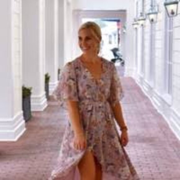 Chelsea28 Floral High Low Dress - Pink and Blue - Picture 14 of 14